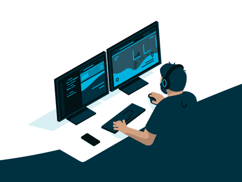 Profissional desenvolvendo software
